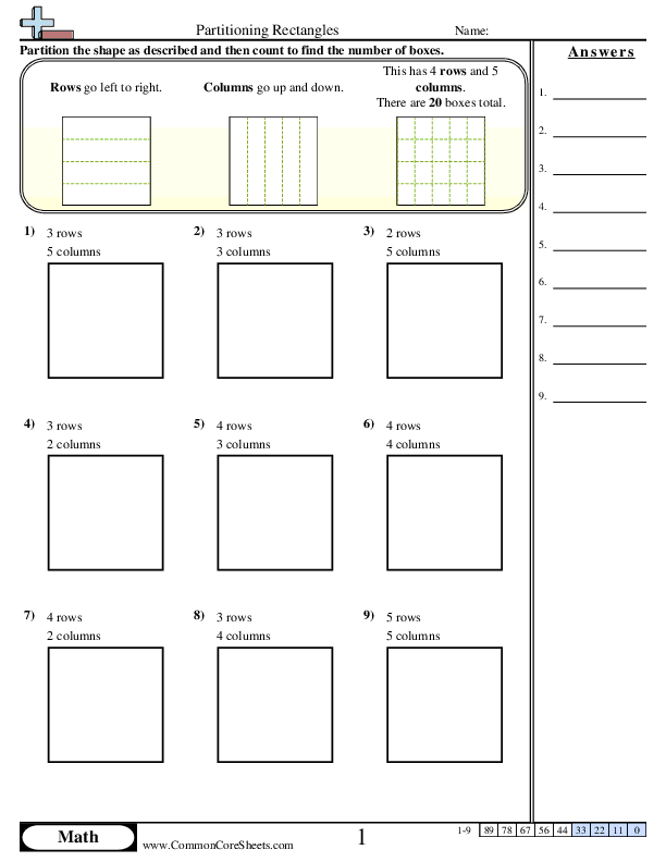 Partitioning Rectangles worksheet